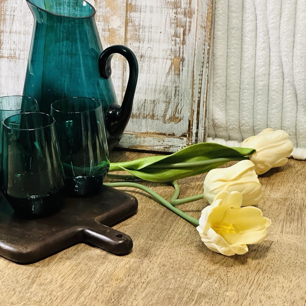 Kaj Franck Finland Teal Blue‎ Glass Pitcher Nuutajarvi Iittala Modern Minimalist - Picture 11 of 13